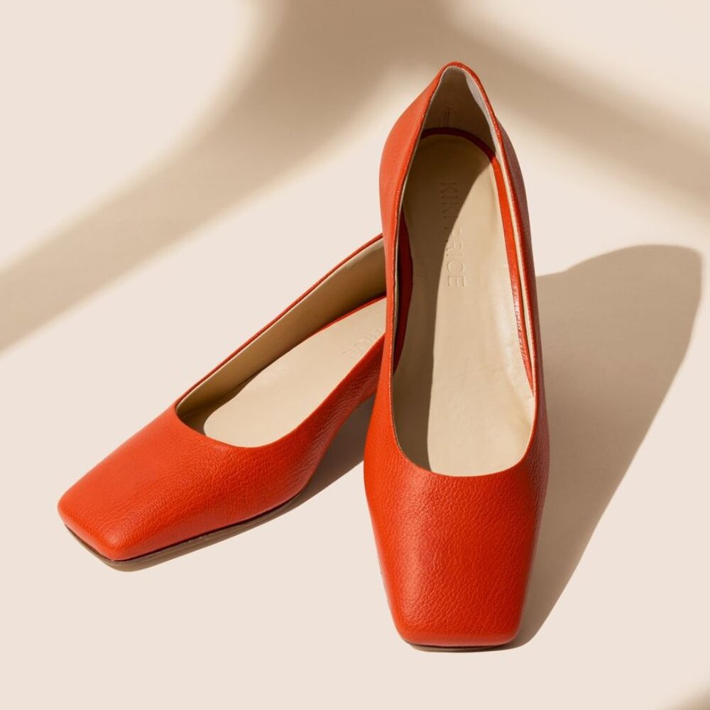 All Day Ballet – Orange Square-Toe Heels